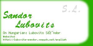 sandor lubovits business card